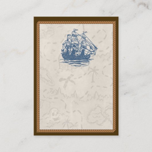 Nautical  Ship Treasure Map Visitekaartje (Voorkant)