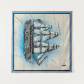 Nautical Ship Wandkleed (Voorkant (horizontaal))