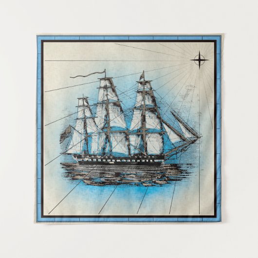 Nautical Ship Wandkleed (Voorkant)