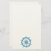 Nautical Ship Wheel 3 Stationery Briefpapier (Voorkant / Achterkant)