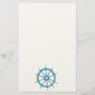 Nautical Ship Wheel 3 Stationery Briefpapier