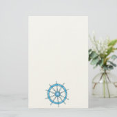 Nautical Ship Wheel 3 Stationery Briefpapier (Staand voorkant)
