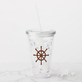 Nautical Ship Wheel Acryl Drinkbeker