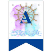 Nautical (Ship Wheel) Birthday Bunting Flags Vlaggetjes (Derde vlag)