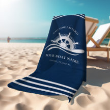 Nautical Ship Wheel Boat Name Welkom aan boord mar