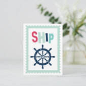 Nautical Ship Wheel Briefkaart (Staand voorkant)