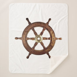 Nautical  Ship Wheel Helm  Sherpa Deken