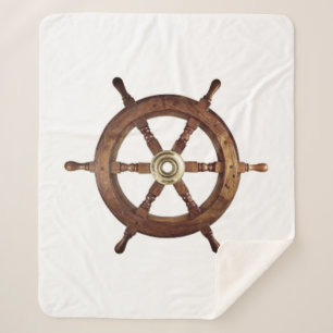 Nautical  Ship Wheel Helm  Sherpa Deken