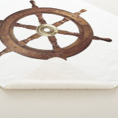 Nautical  Ship Wheel Helm  Sherpa Deken (3/4)