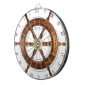 Nautical  Ship Wheel Wooden Helm Dart Board Dartbord (Voorkant Rechts)