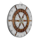 Nautical  Ship Wheel Wooden Helm Dart Board Dartbord (Voorkant Links)