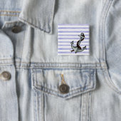 Nautical Ship's Anchor Vierkante Button 5,1 Cm (In situ)