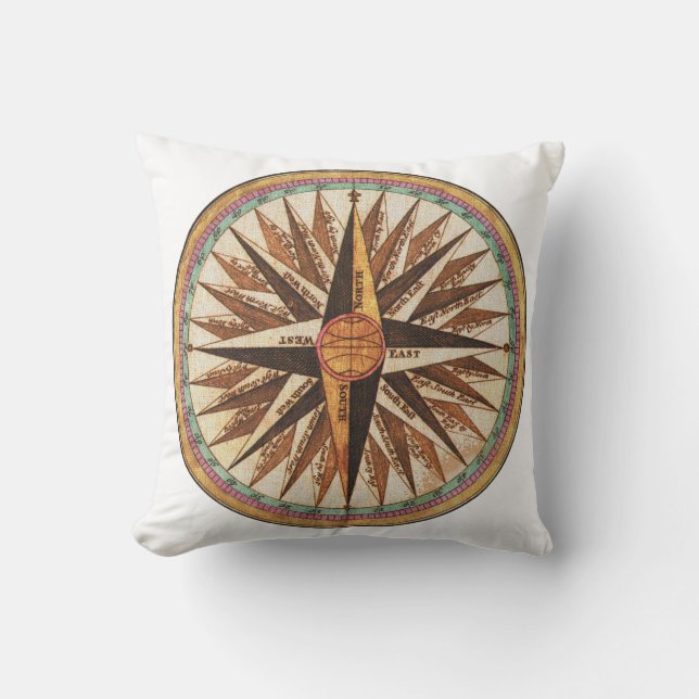Nautical  Ship's Compass Navigator Sailing Kussen (Voorkant)