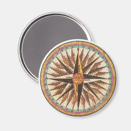 Nautical Ship's Compass Navigator Sailing Magneet (Voorkant / Achterkant)