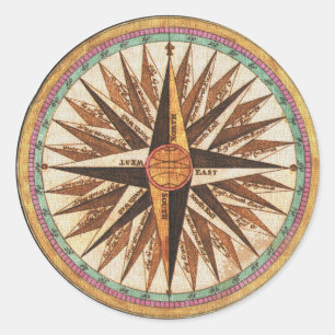 Nautical  Ship's Compass Navigator Sailing Ronde Sticker