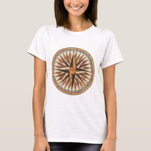 Nautical Ship's Compass Navigator Sailing T-shirt (Voorkant)