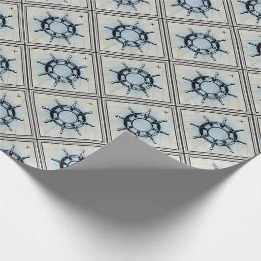  Nautical Ship's Wheel for Navigation Cadeaupapier (Hoek)