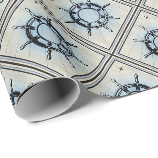  Nautical Ship's Wheel for Navigation Cadeaupapier (Rol Hoek)