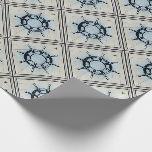  Nautical Ship's Wheel for Navigation Cadeaupapier (Hoek)