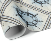  Nautical Ship's Wheel for Navigation Cadeaupapier (Rol Hoek)