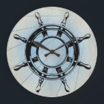 Nautical Ship's Wheel for Navigation Grote Klok<br><div class="desc">Voeg een nautische aanraking toe aan uw decor.</div>