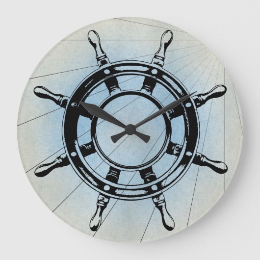  Nautical Ship's Wheel for Navigation Grote Klok (Voorkant)