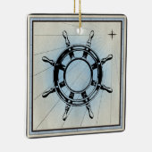 Nautical Ship's Wheel for Navigation Keramisch Ornament (Rechts)
