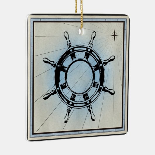  Nautical Ship's Wheel for Navigation Keramisch Ornament (Rechts)