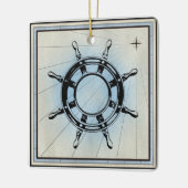 Nautical Ship's Wheel for Navigation Keramisch Ornament (Links)