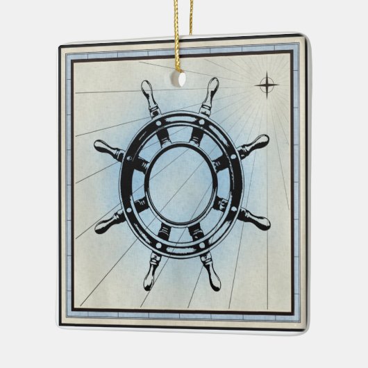  Nautical Ship's Wheel for Navigation Keramisch Ornament (Links)