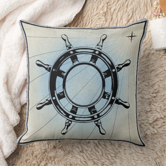 Nautical Ship's Wheel for Navigation Kussen (Deken)