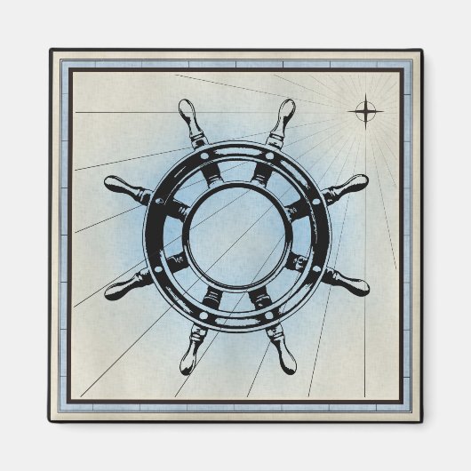  Nautical Ship's Wheel for Navigation Magneet (Voorkant)