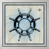  Nautical Ship's Wheel for Navigation Poster (Voorkant)