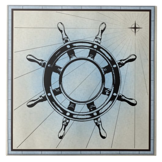  Nautical Ship's Wheel for Navigation Tegeltje (Voorkant)