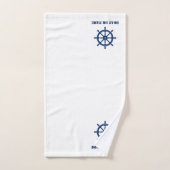 Nautical Ships Wheel Helm jouw naam of Boat Bad Handdoek (Handdoek)