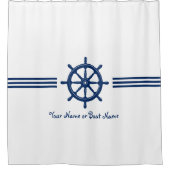 Nautical Ships Wheel Helm jouw naam of Boat Douchegordijn (Voorkant)