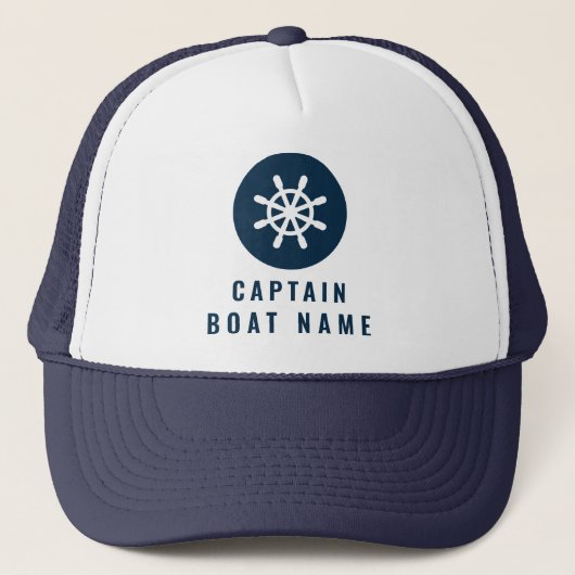 Nautical Ships Wheel Helm Trucker Pet (Voorkant)