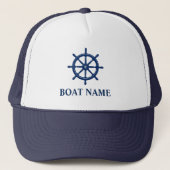 Nautical Ships Wheel Helm Trucker Pet (Voorkant)