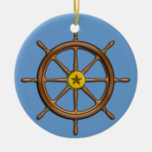 Nautical Ship's Wheel Keramisch Ornament