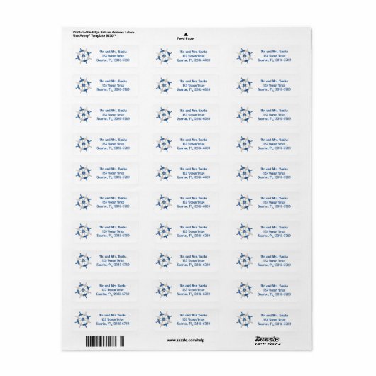 Nautical Ships Wheel Return Address Label (Full Sheet)