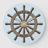 Nautical Ship's Wheel sjabloon Grote Klok (Voorkant)