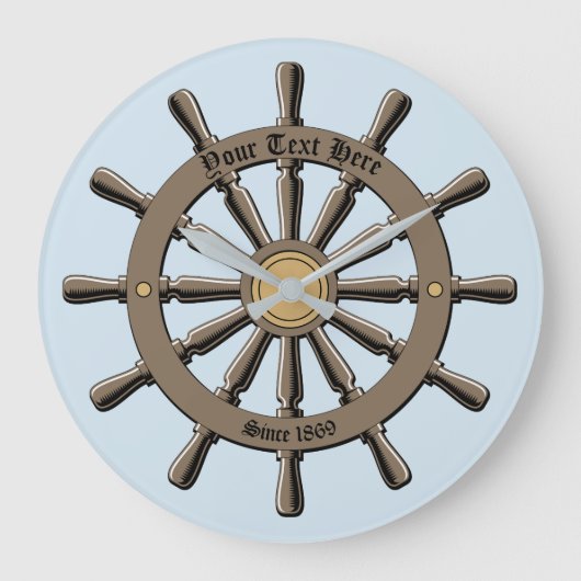  Nautical Ship's Wheel sjabloon Grote Klok (Voorkant)