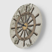  Nautical Ship's Wheel & Treasure Map Grote Klok (Hoek)
