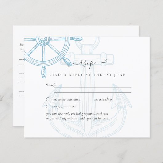 Nautical Ships Wheel Wedding (Voorkant / Achterkant)