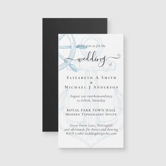 Nautical Ships Wheel Wedding (Voorkant / Achterkant)