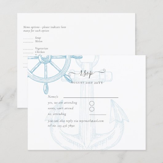 Nautical Ships Wheel Wedding (Voorkant / Achterkant)