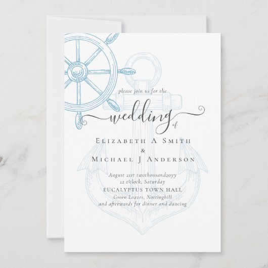 Nautical Ships Wheel Wedding (Voorkant)