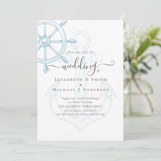 Nautical Ships Wheel Wedding (Staand voorkant)