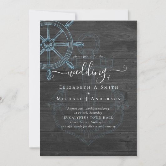 Nautical Ships Wheel Wedding (Voorkant)