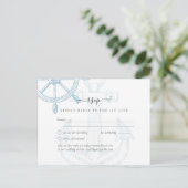 Nautical Ships Wheel Wedding Briefkaart (Staand voorkant)
